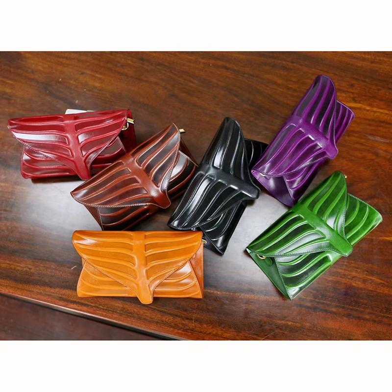 Leaf Pattern Genuine Leather Purse LH2073_4 Colors