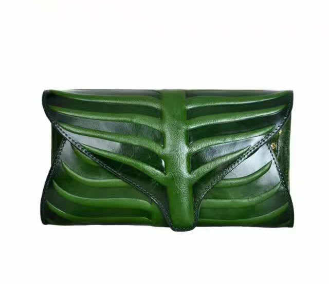 Leaf Pattern Genuine Leather Purse LH2073_4 Colors