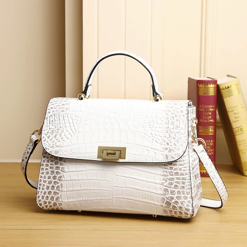 Luxury Crocodile Pattern Real Leather Tote Bag LH3435_4 Colors
