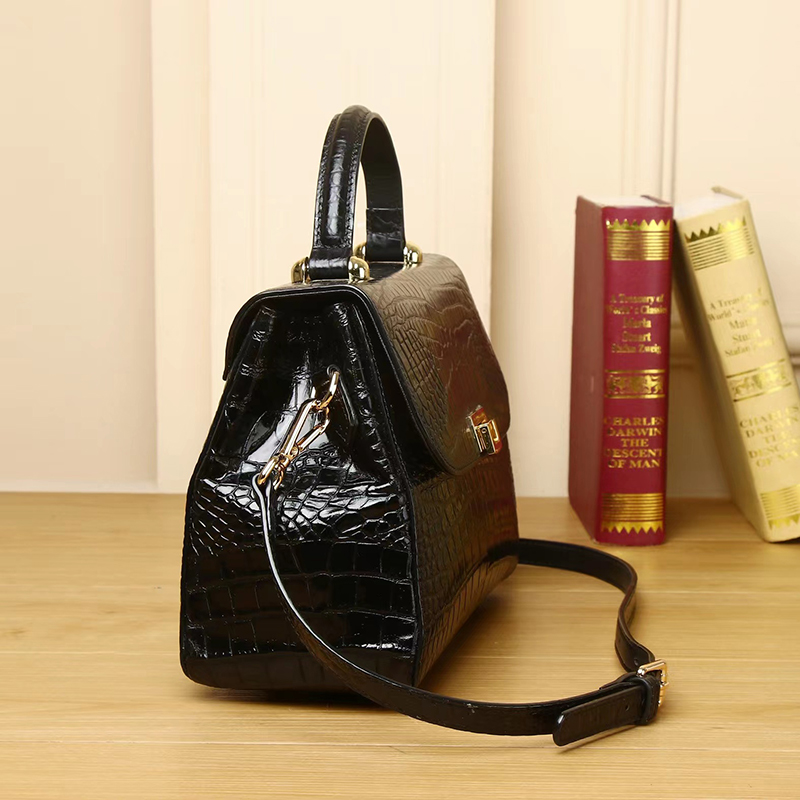 Luxury Crocodile Pattern Real Leather Tote Bag LH3435_4 Colors