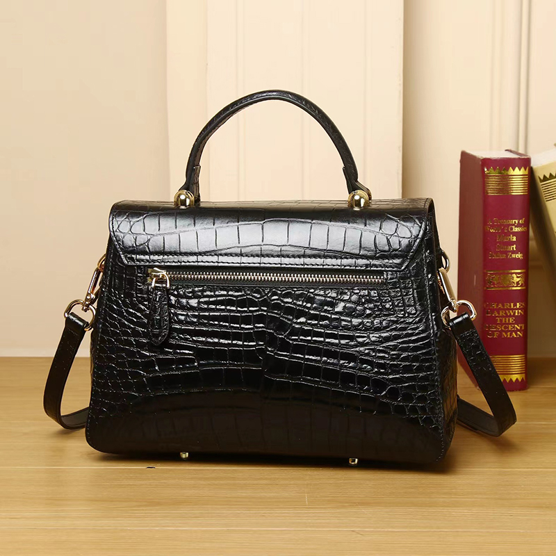 Luxury Crocodile Pattern Real Leather Tote Bag LH3435_4 Colors