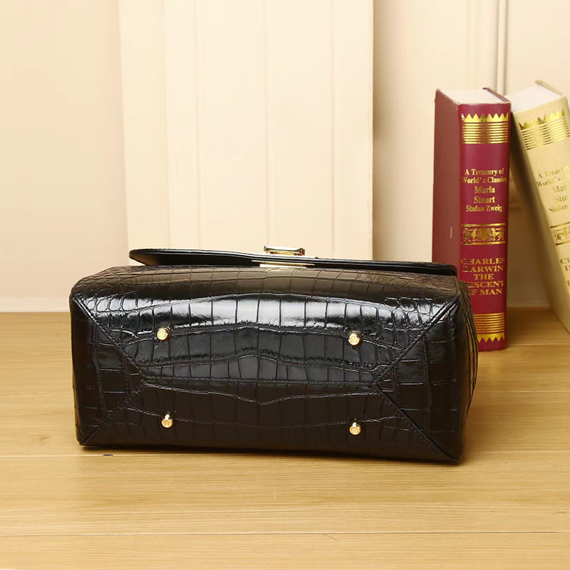 Luxury Crocodile Pattern Real Leather Tote Bag LH3435_4 Colors