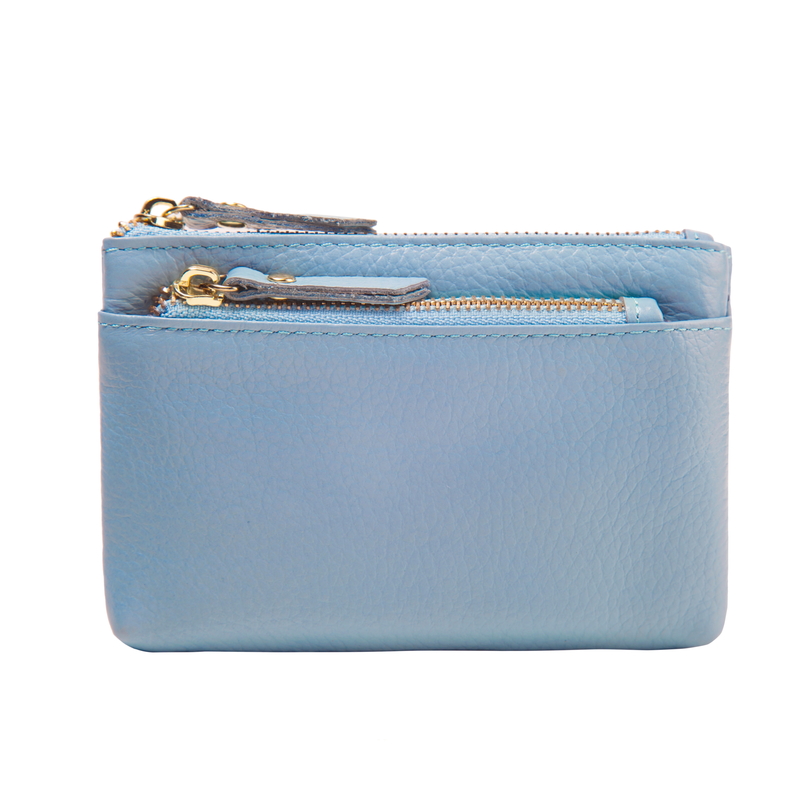 Muti Zipper Leather Coin Purse Wallet Bag LH2777_4 Colors