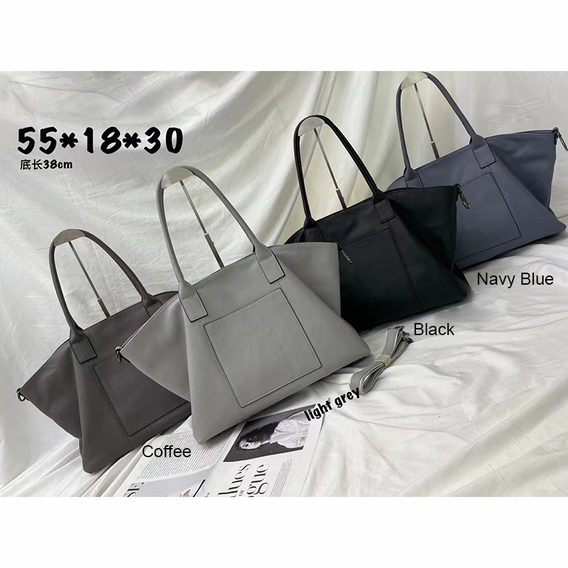 Oversize Real Leather Shoulder Bag LH3339_4 Colors