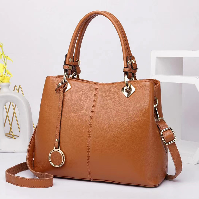 Practical Real Leather Purse Tote Handbag LH3051_6 Colors