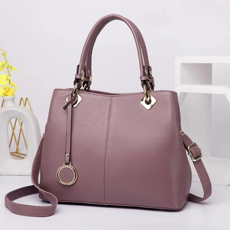 Practical Real Leather Purse Tote Handbag LH3051_6 Colors