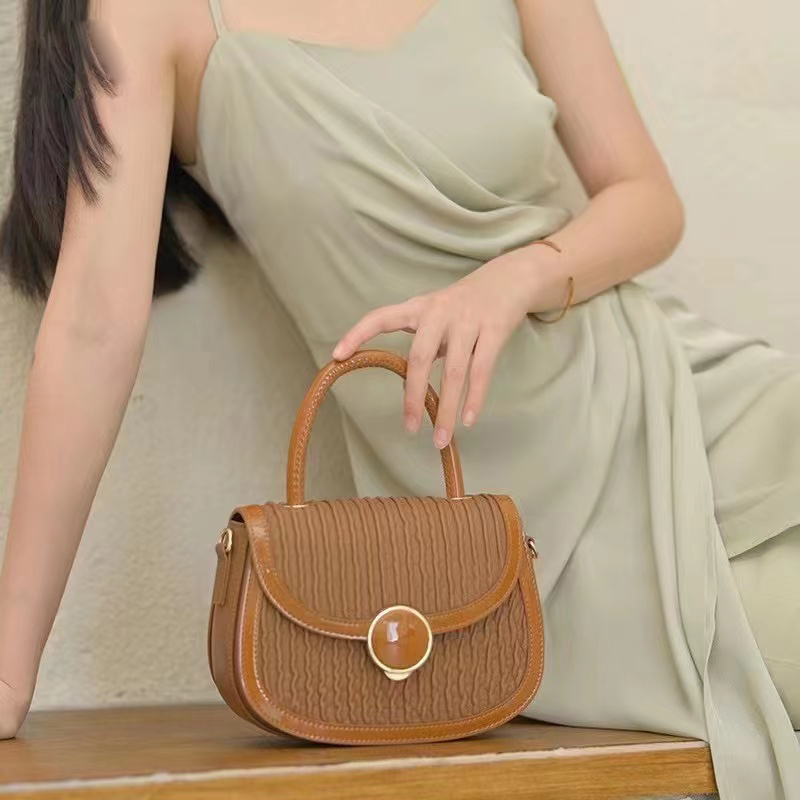 Ruching Leather Tote Bag Womens Satchel Purse LH3544_4 Colors