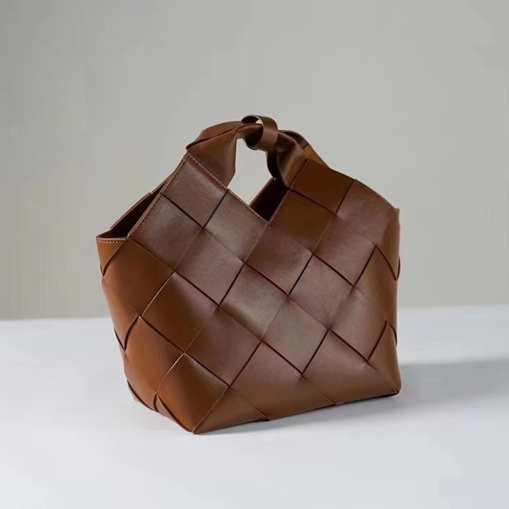 Sheepskin Woven Real Leather Barrel Purse Bag LH3236_5 Colors