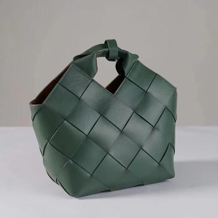 Sheepskin Woven Real Leather Barrel Purse Bag LH3236_5 Colors