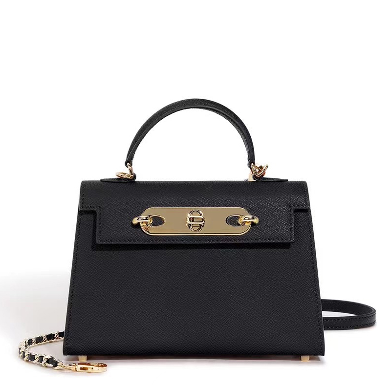 Solid Shape Real Leather Satchel Bag LH3574_5 Colors