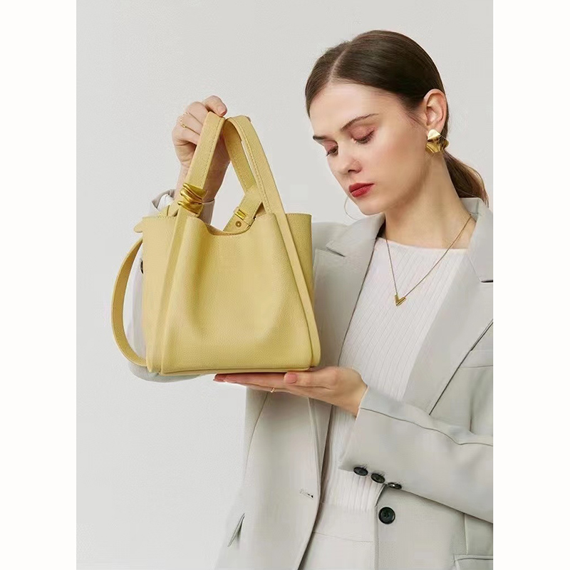 Supple Leather Tote Bag Womens Leather Barrel Bags LH3406_4 Colors