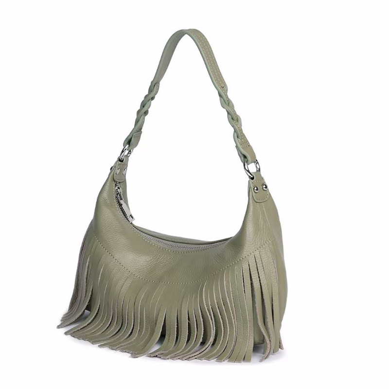 Tassels Women Leather Handbags Soft Tote Bag LH3647_5 Colors