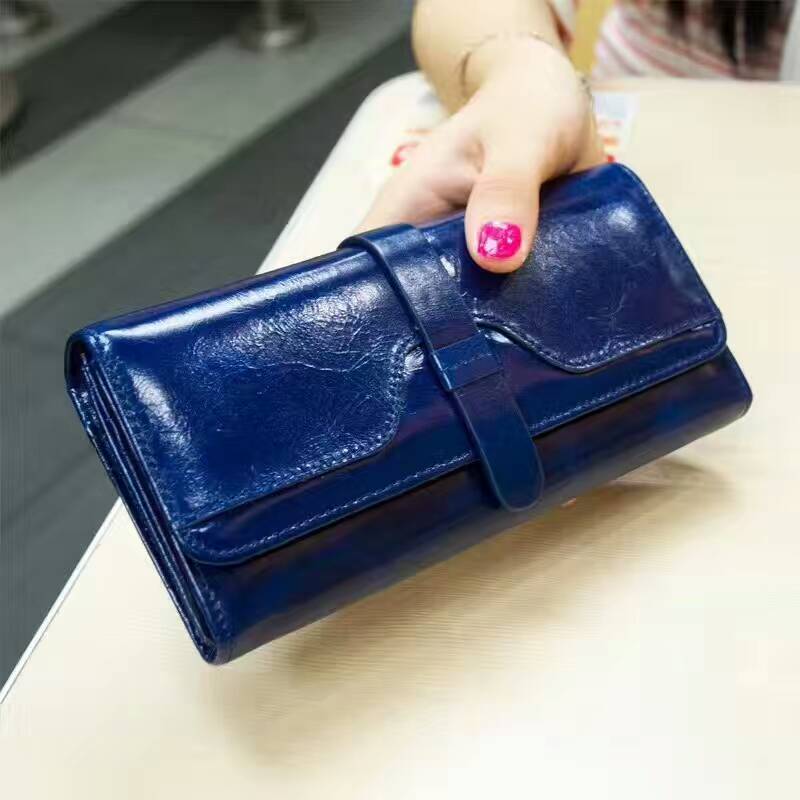 Trifold Distress Leather Wallet LH2344_7 Colors womens wholesale wallets from china