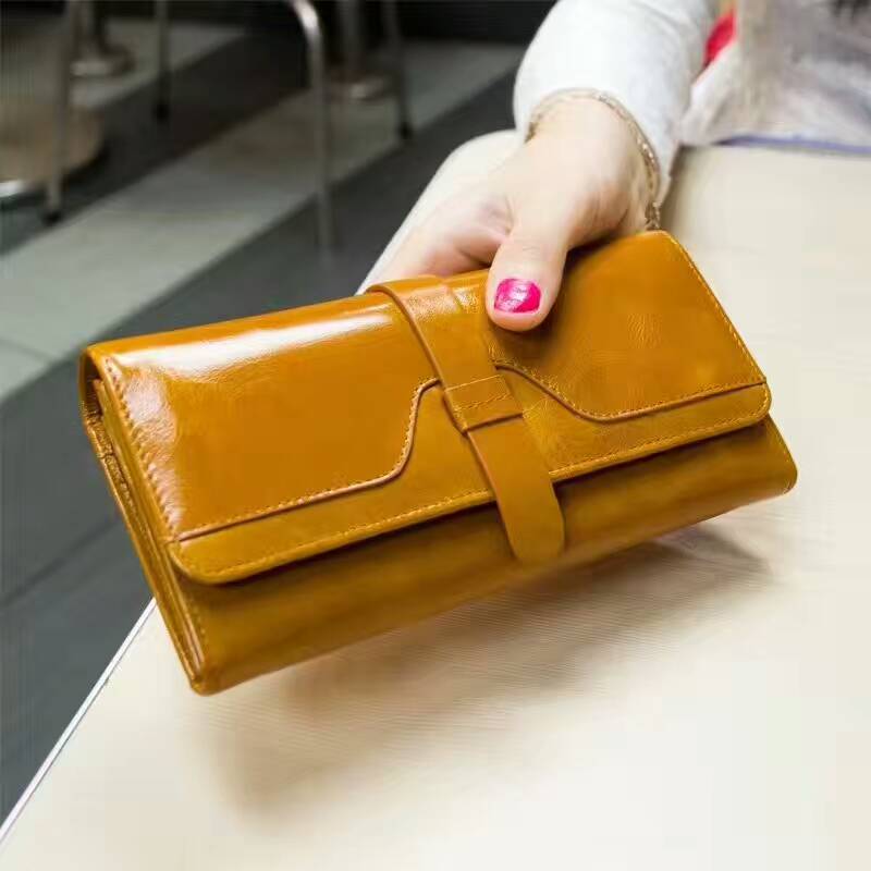 Trifold Distress Leather Wallet LH2344_7 Colors womens wholesale wallets from china