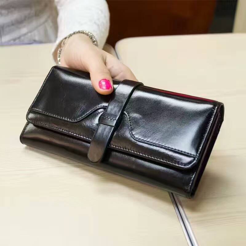Trifold Distress Leather Wallet LH2344_7 Colors womens wholesale wallets from china