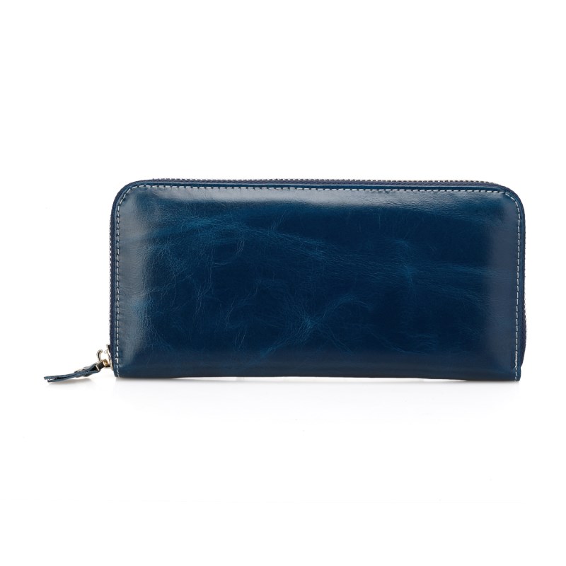 Trixie Navy Blue Distress Leather Wallet LH1087