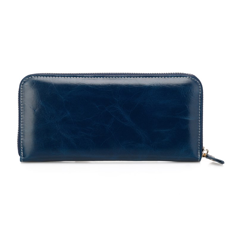 Trixie Navy Blue Distress Leather Wallet LH1087