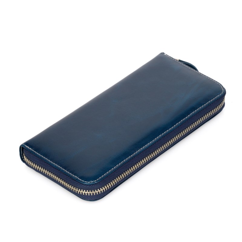 Trixie Navy Blue Distress Leather Wallet LH1087