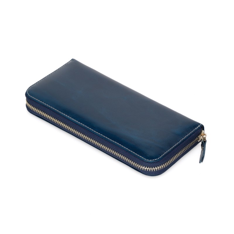 Trixie Navy Blue Distress Leather Wallet LH1087