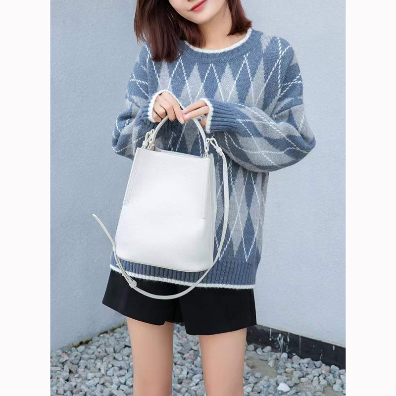 Women Leather Barrel Bag Fashion Purse Bag LH3068_5 Colors
