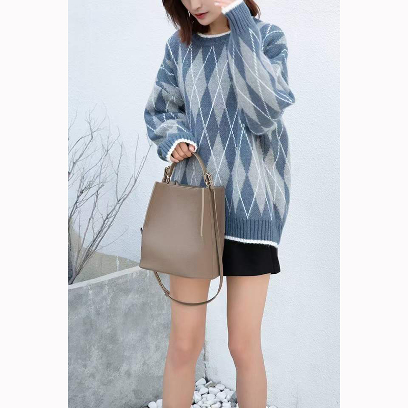 Women Leather Barrel Bag Fashion Purse Bag LH3068_5 Colors