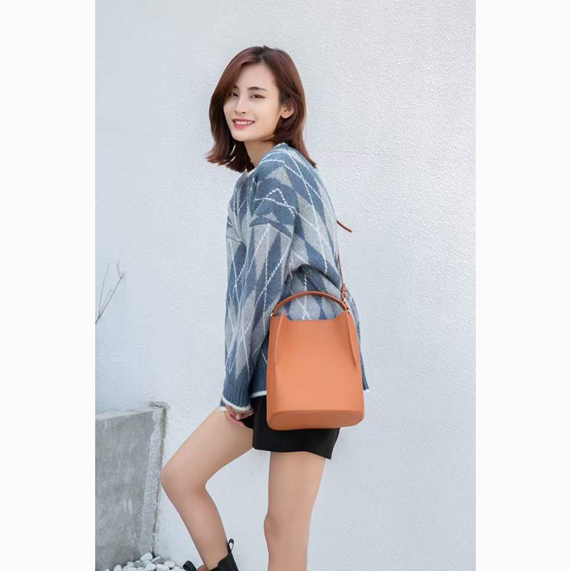 Women Leather Barrel Bag Fashion Purse Bag LH3068_5 Colors