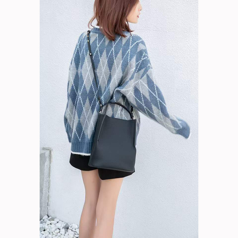 Women Leather Barrel Bag Fashion Purse Bag LH3068_5 Colors