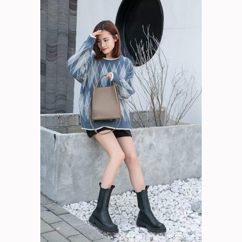 Women Leather Barrel Bag Fashion Purse Bag LH3068_5 Colors