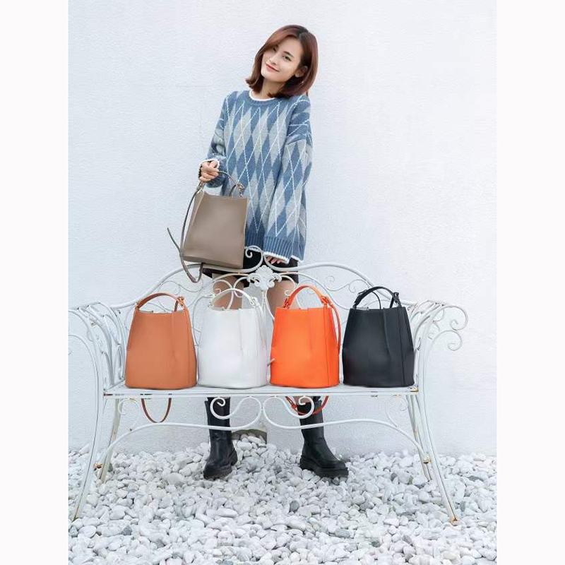 Women Leather Barrel Bag Fashion Purse Bag LH3068_5 Colors