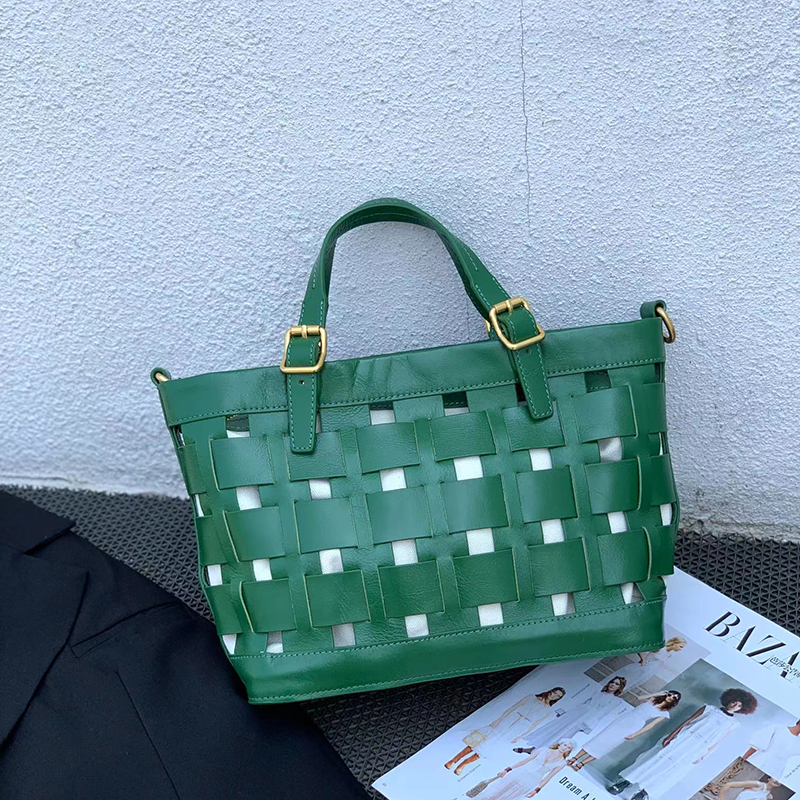 Woven Leather Crossbody Tote Bag Trendy Handbags LH3539_3 Colors