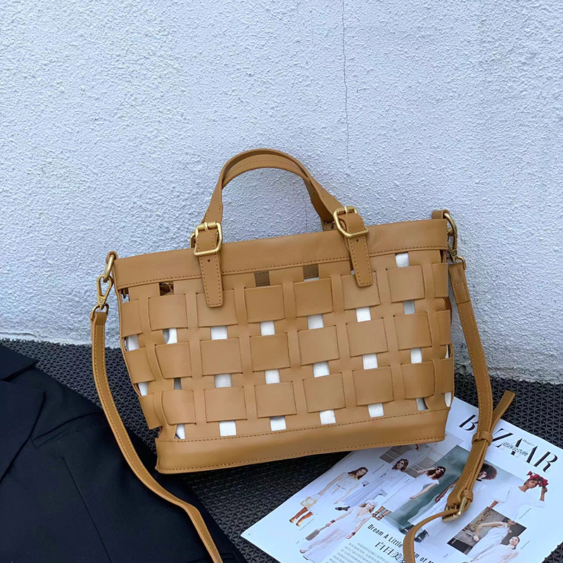 Woven Leather Crossbody Tote Bag Trendy Handbags LH3539_3 Colors