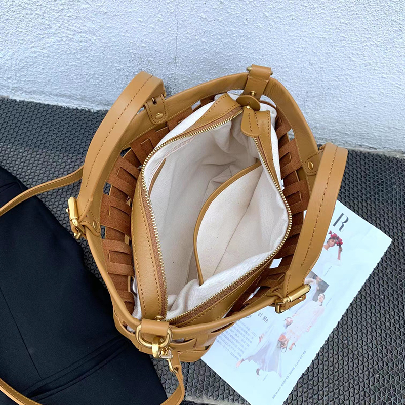 Woven Leather Crossbody Tote Bag Trendy Handbags LH3539_3 Colors