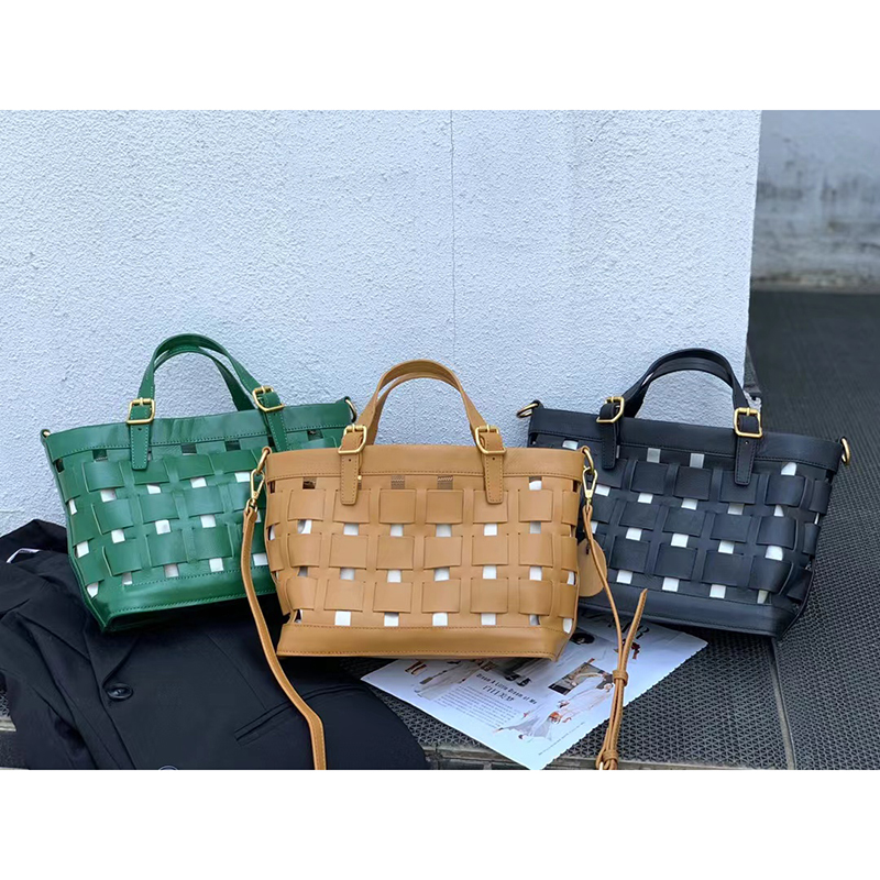 Woven Leather Crossbody Tote Bag Trendy Handbags LH3539_3 Colors