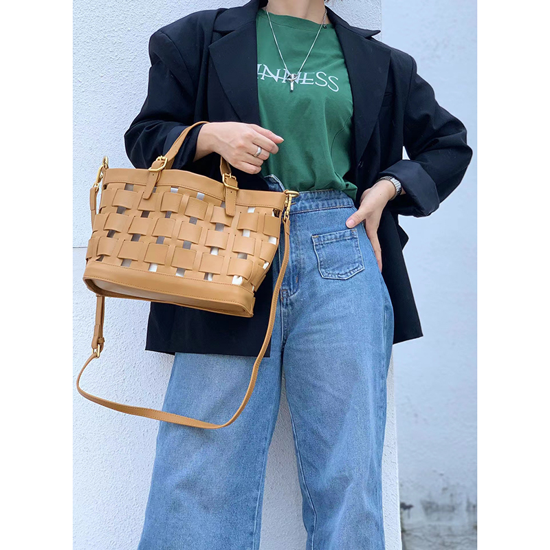 Woven Leather Crossbody Tote Bag Trendy Handbags LH3539_3 Colors