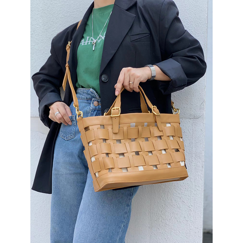 Woven Leather Crossbody Tote Bag Trendy Handbags LH3539_3 Colors