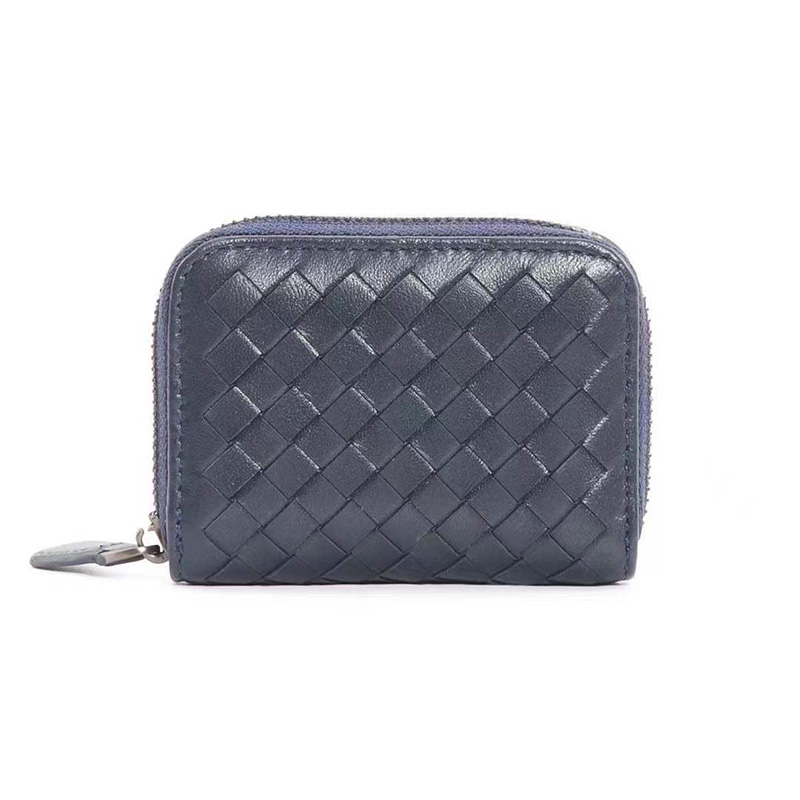 Woven Sheepskin Leather Card Holder Purse LH3254