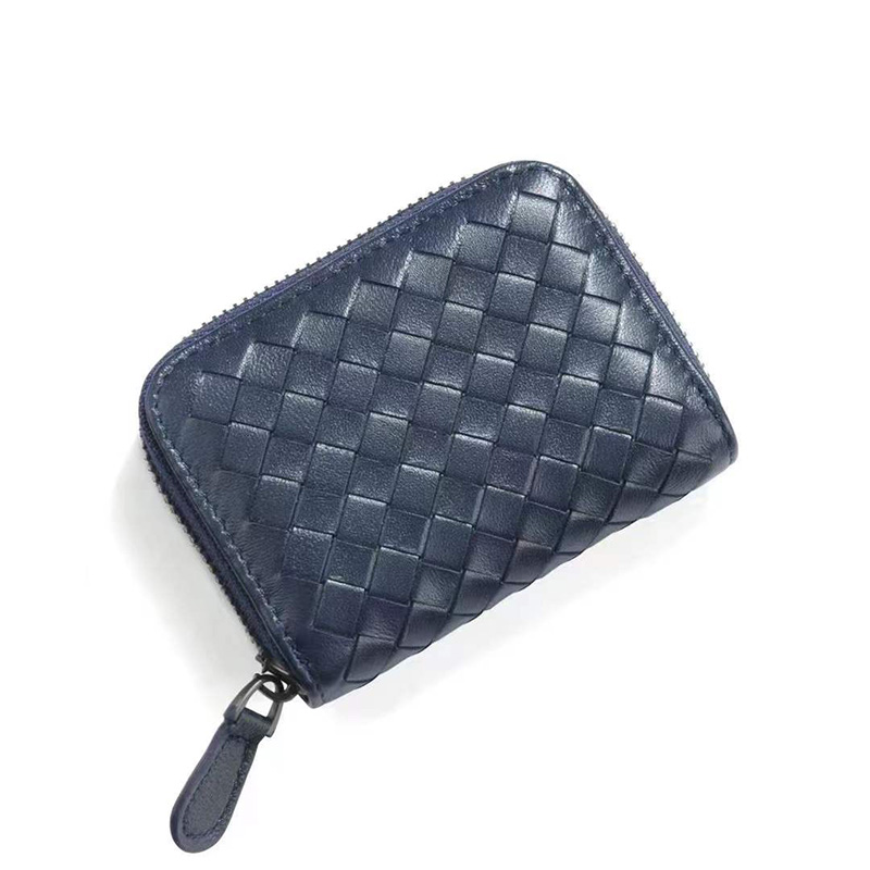 Woven Sheepskin Leather Card Holder Purse LH3254