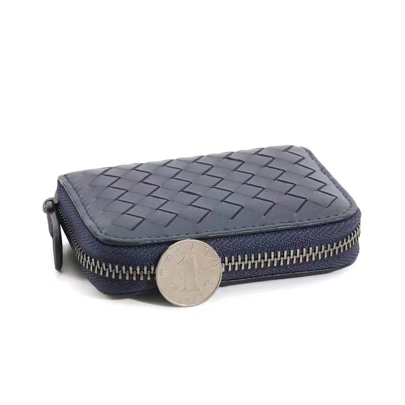 Woven Sheepskin Leather Card Holder Purse LH3254