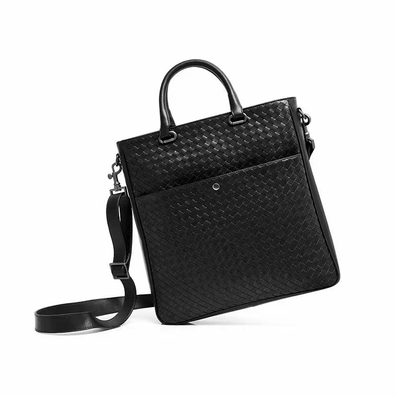 Woven Sheepskin Leather Tote Bag Brifcase LH3355