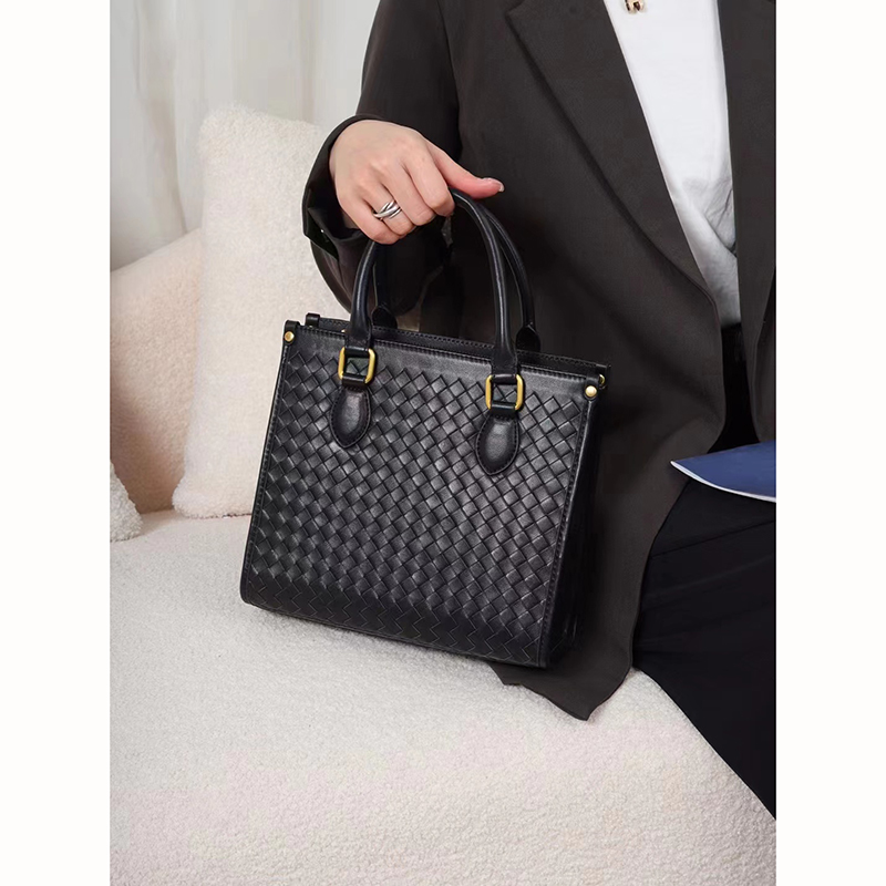 Woven Sheepskin Leather Tote Bag Ladies Purse LH3375_4 Colors