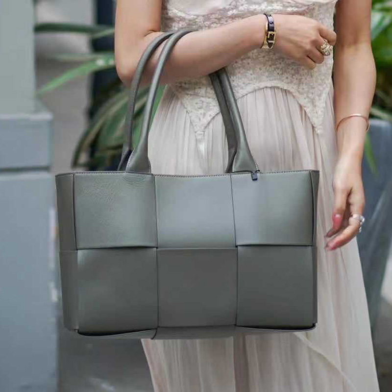 Woven Sheepskin Leather Tote Organizer Bag LH3250_9 Colors