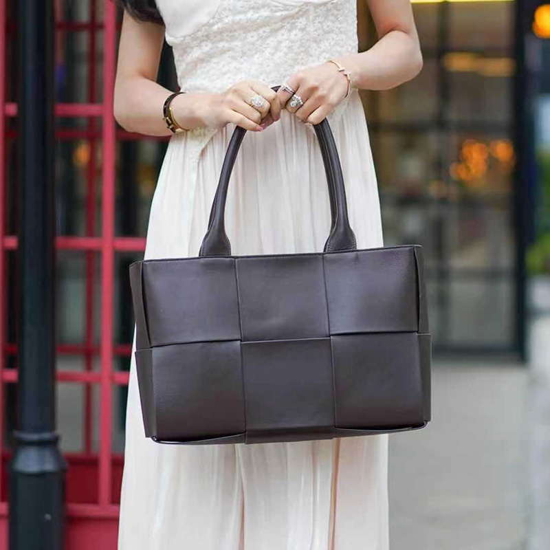 Woven Sheepskin Leather Tote Organizer Bag LH3250_9 Colors