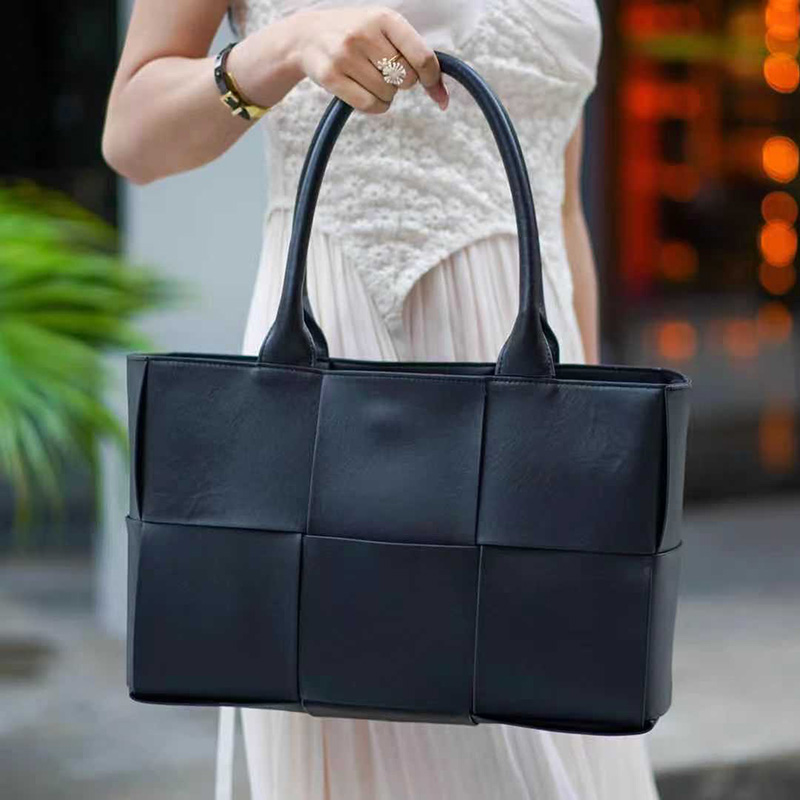Woven Sheepskin Leather Tote Organizer Bag LH3250_9 Colors