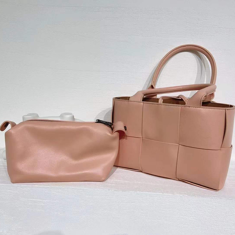 Woven Sheepskin Leather Tote Organizer Bag LH3250_9 Colors