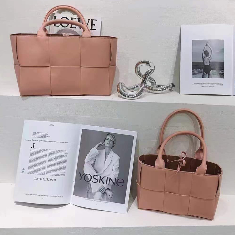 Woven Sheepskin Leather Tote Organizer Bag LH3250_9 Colors