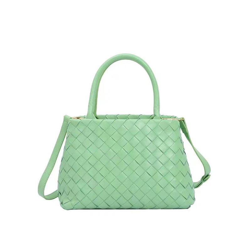 Woven Sheepskin Leather Tote Top Handle Bag LH3249_8 Colors