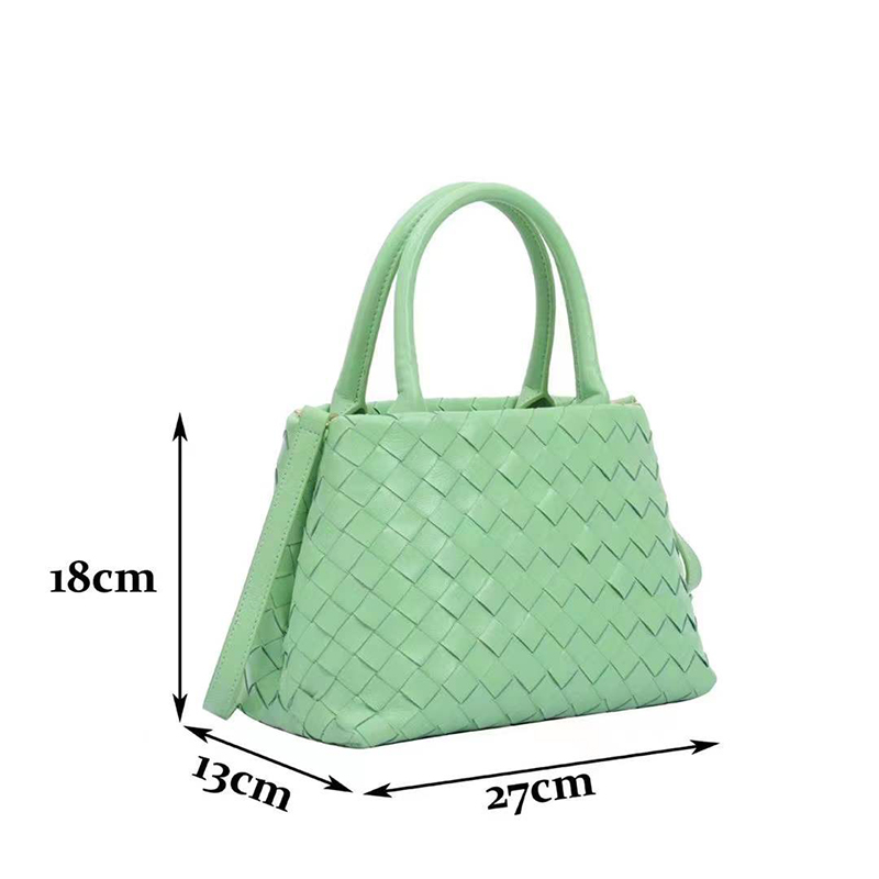 Woven Sheepskin Leather Tote Top Handle Bag LH3249_8 Colors