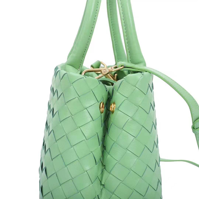 Woven Sheepskin Leather Tote Top Handle Bag LH3249_8 Colors