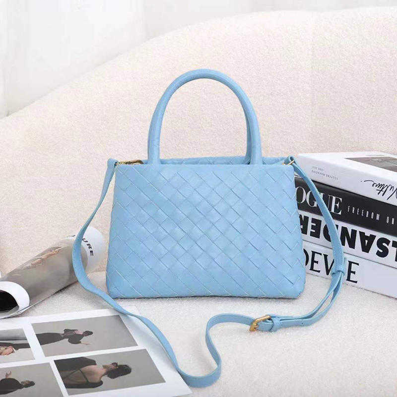 Woven Sheepskin Leather Tote Top Handle Bag LH3249_8 Colors