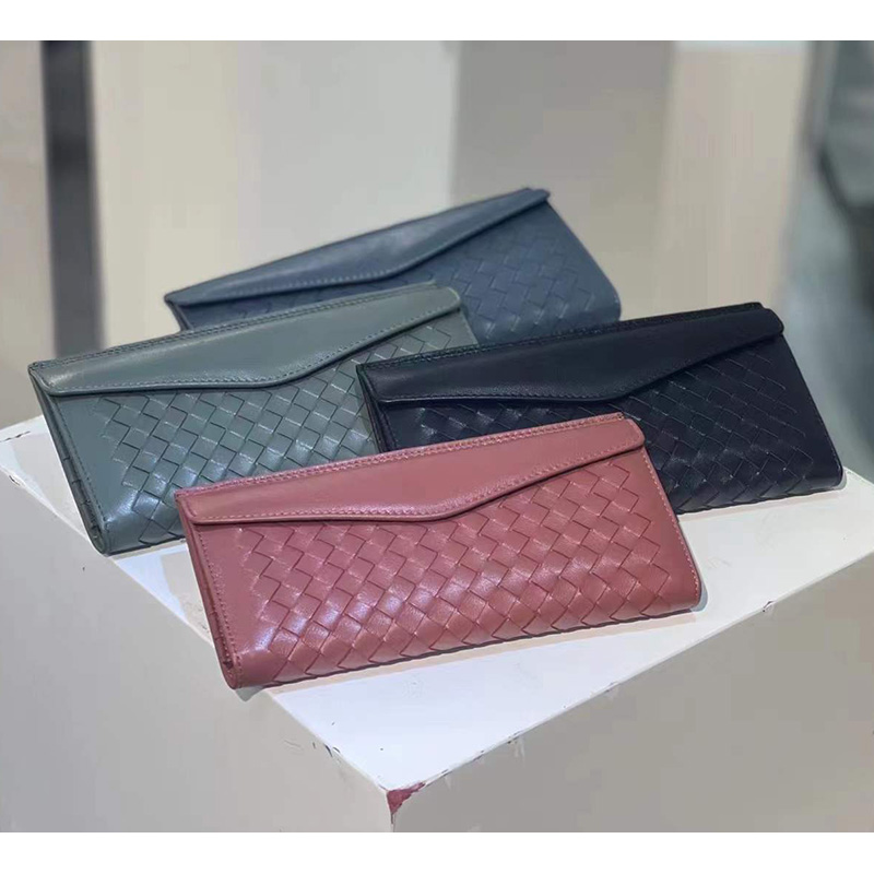 Woven Sheepskin Leather Wallet Womens Purse LH3253_6 Colors
